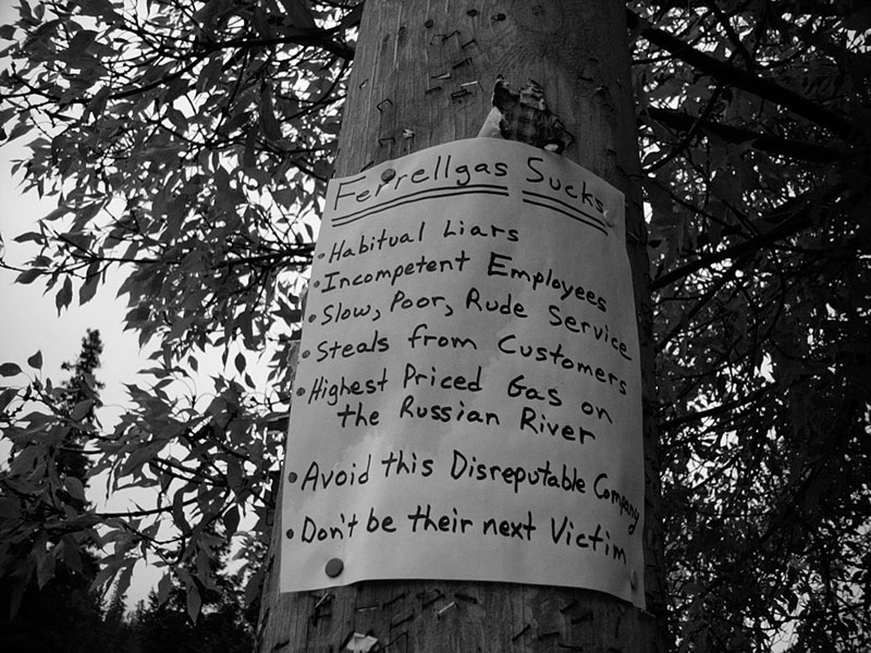 12/27/2001 - Ferrell Gas Sucks, Guerneville, CA