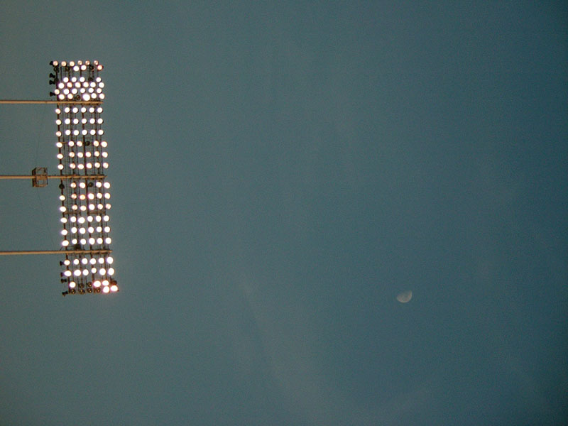 :: stadium lights and moon :: oakland :: california ::