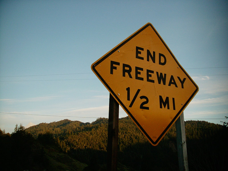 :: end freeway 1/2 mile (we wish) :: highway 101 :: california ::